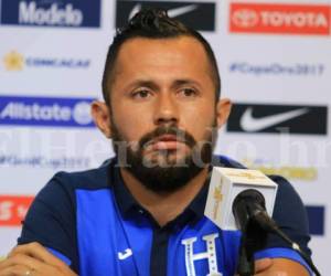 El jugador de Honduras Alfredo Mejía durante la conferencia de prensa. (Fotos: Ronal Aceituno / Grupo Opsa)