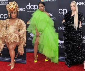 Las celebridades desfilaron por la alfombra roja de los Billboard Music Awards este miércoles en el MGM Gran Garden Arena de Las Vegas, pero no acertaron al escoger su atuendo para este evento. Fotos AP