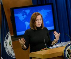 Jen Psaki, de 41 años, ha ocupado varios puestos de elevado nivel, incluido el de directora de comunicaciones de la Casa Blanca durante la administración de Obama. Foto: AFP