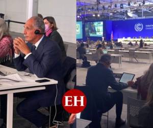 El alcalde capitalino Nasry Asfura durante su participación en la COP26.