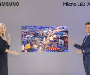 Modelo Micro LED de 75 pulgadas. Esta pantalla, que ofrece resolución 4K, será la punta de lanza de la alternativa de Samsung al OLED.