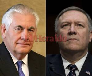 El Secretario de Estado Rex Tillerson el 15 de febrero de 2018 y luego el congresista Mike Pompeo, el 12 de enero de 2017. El presidente estadounidense Donald Trump destituye al diplomático Rex Tillerson y nombró a Mike Pompeo como sucesor del Departamento de Estado. Foto AFP