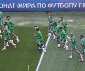Marruecos entrenó durante el día del jueves en el estadio de San Petersburgo. Foto AFP
