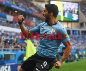 Luis Fernando Suárez anotó el primer gol del partido Uruguay vs Arabia Saudita en la segunda jornada del Mundial Rusia 2018. (AFP)