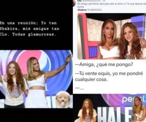 El look casual de Shakira durante la conferencia de prensa previo al Super Bowl generó una ola de memes en las redes sociales. Fotos: Internet