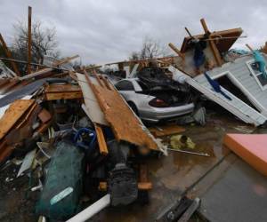 Una casa destruida luego que el poderoso huracán Harvey, ahora degradado a tormenta tropical, golpeara Rockport, Texas. Foto: AFP.
