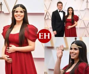 La actriz America Ferrera se lució durante su paso por la alfombra roja de los premios Oscar 2020. La joven rindió tributo a sus raíces hondureñas. Fotos: AFP