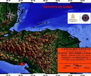 Sismo de 4.5 se registró esta madrugada en el departamento de Valle, en la frontera entre Honduras y El Salvador.