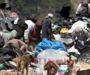 Hondureños buscando alimentos entre la basura del Crematorio Municipal. Foto: El Heraldo