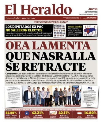 OEA lamenta que Nasralla se retracte
