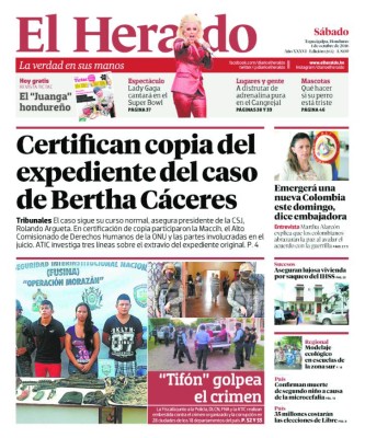Certifican copia del expediente del caso de Bertha Cáceres