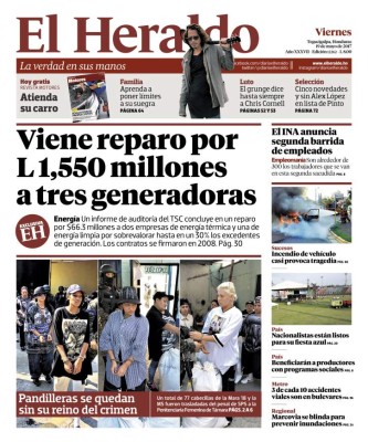 Viene reparo por L1,550 millones a tres generadoras