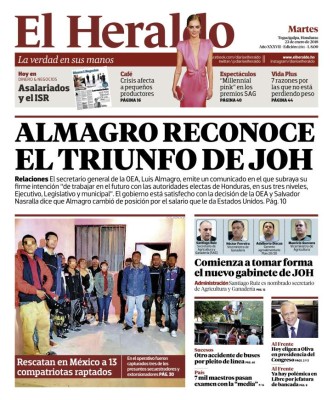 Almagro reconoce el triunfo de JOH