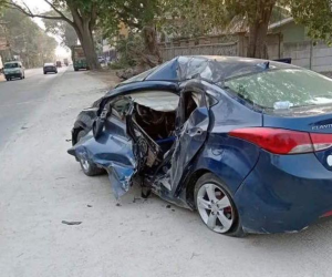 Imagen del estado en el que quedó el vehículo en el que perdió la vida este conductor.