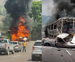 Un conductor murió y sus acompañantes resultaron con heridas graves tras colisionar contra un bus de la ruta interurbana en la carretera CA-5, a la altura de Taulabé, Comayagua. Los vehículos ardieron en llamas segundos después de colisionar.