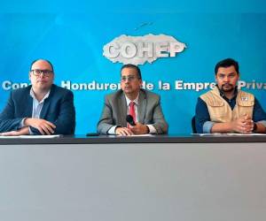 Herrera y otros miembros del Cohep brindaron una conferencia de prensa.