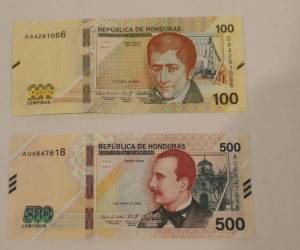 Nuevos billetes hondureños de 100 y 500 lempiras, con medidas antifalsificación, entran en circulación señala el Banco Central de Honduras.