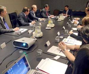 El presidente de Honduras, Juan Orlando Hernández, se reunió con la Sociedad Nacional de Minería de Chile. (Fotos: cortesía Casa Presidencial)