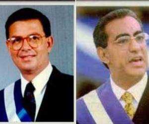 Los expresidentes de Honduras Rafael Leonardo Callejas (1990-1994) y Carlos Roberto Flores (1998-2002)