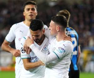 Riyad Mahrez marcó dos goles y Joao Cancelo, Kyle Walker y Cole Parker uno cada uno. Foto: Jack Grealish en Twitter.