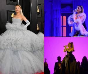 La cantante Ariana Grande nuevamente logró acaparar la atención del público durante su paso por la alfombra roja de los Grammy 2020. Lució tres espectaculares vestidos; uno de Giambattista Valli. Además, la chica de larga cabellera, lució encantadora con dos cambios de vestuario durante presentación en vivo.