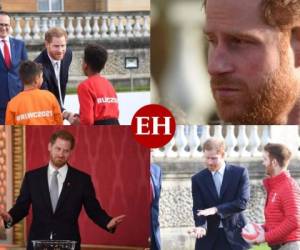 El príncipe Harry, nieto de Isabel II, apareció sonriente y relajado el jueves en el Palacio de Buckingham en su primer acto público desde que él y su esposa Meghan sacudieron a la monarquía al renunciar a sus funciones como miembros de la familia real.