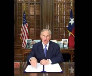 Greg Abbott, gobernador del estado de Texas, Estados Unidos.