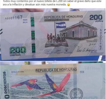 ¿El nuevo billete de 200 lempiras disparará la inflación en Honduras?  