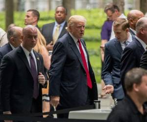 Doland Trump durante la ceremonia del 9/11 (Foto: AFP)