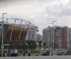 En el parque Olímpico de Barra de Tijuca, donde están concentrados la mayor parte de los escenarios que albergarán las actividades durante los Juegos Olímpicos, el apuro es total, fotos: Juan Salgado.