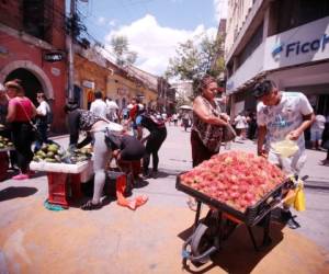 Los comerciantes informales han invadido el Paseo Liquidámbar. Hasta vendedores de frutas se han instalado en la zona. Foto: Efraín Salgado /EL HERALDO