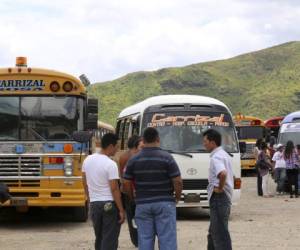 Unas 110 unidades fueron paralizadas en la terminal de la colonia El Carrizal en protesta por el asesinato de Justo Irías.