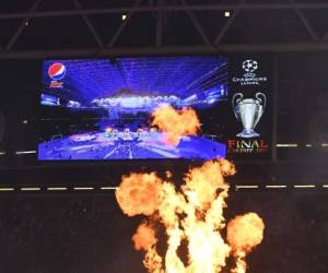 The Black Eyed Peas en la final de la Champions League. (Foto: AFP)
