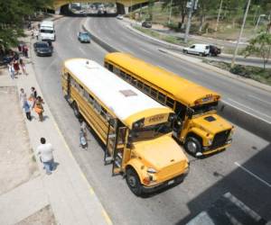 Buses amarillos en la capital