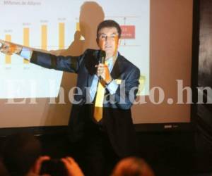 Salvador Nasralla durante la presentación de su plan de nación en un hotel de la capital de Honduras.