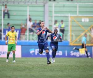 Erick Andino celebra su anotación ante el Social Sol (Foto: David Romero/EL HERALDO)