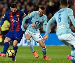 Lionel Messi anotó el 1-0 del Barcelona ante el Celta de Vigo en el duelo por la jornada 26 de la Liga española (Foto: Agencias / AFP / Deportes EL HERALDO Honduras)