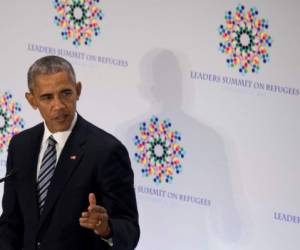 El presidente Barack Obama durante la apertura de una cumbre sobre refugiados en donde hizo el anuncio de la acogida de refugiados, foto: AFP/El Heraldo.
