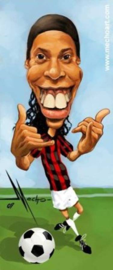 Te presentamos las caricaturas más extremas de Ronaldinho previo a su llegada a Honduras