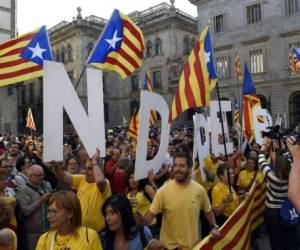 Activistas por la independencia de Cataluña.