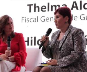 La fiscal general de Guatemala, Thelma Aldana, en plena conferencia.