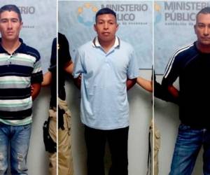 Fredy Hernández, Tomás Corea y Jairo Benítez Mateo fueron detenidos por agentes de la Atic en San Pedro Sula.