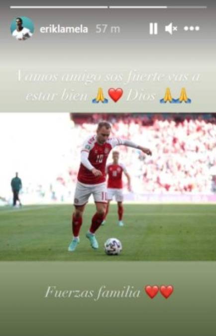 El mundo del fútbol se solidariza con Christian Eriksen