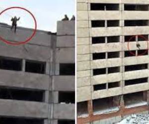 La chica falleció al instante tras caer en la azotea de la torre más baja, en la parte superior del frontis del hotel Sheraton.