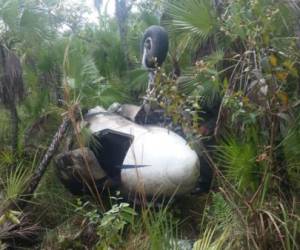 En una zona boscosa en Brus Laguna, Gracias a Dios, fueron encontrados los restos de la avioneta en la que se transportó droga.