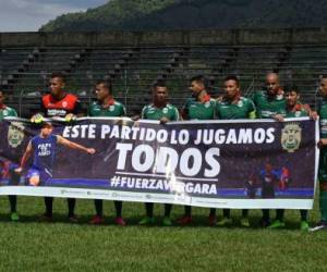 Esta fue la pancarta que mostró el Marathón en apoyo al argentino Santiago Vergara (Foto: EL HERALDO)