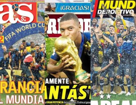 Las portadas de los medios internacionales más destacados sobre el nuevo título de la selección de Francia.