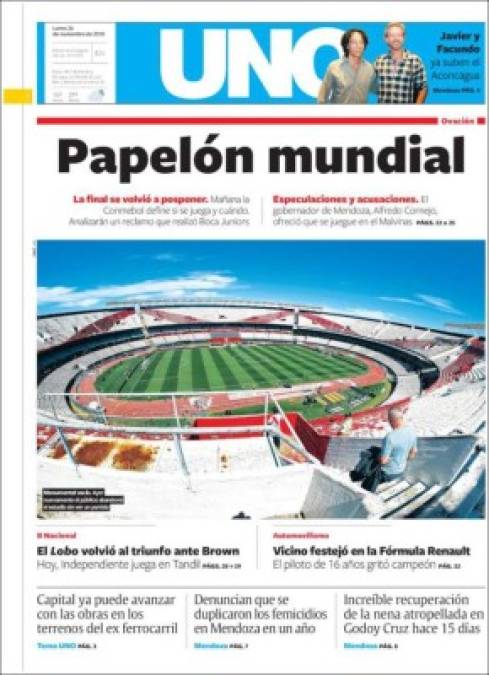 Esto dice la prensa argentina sobre la cancelación del clásico entre Boca y River en final de Libertadores