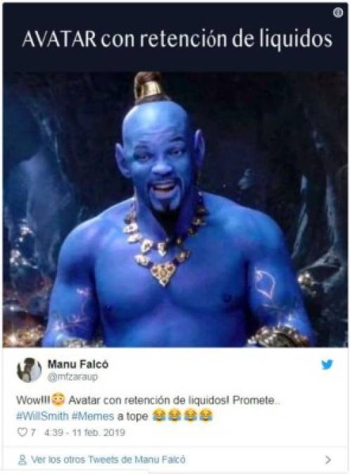 Los mejores memes sobre el aspecto de Will Smith como genio en Aladdin