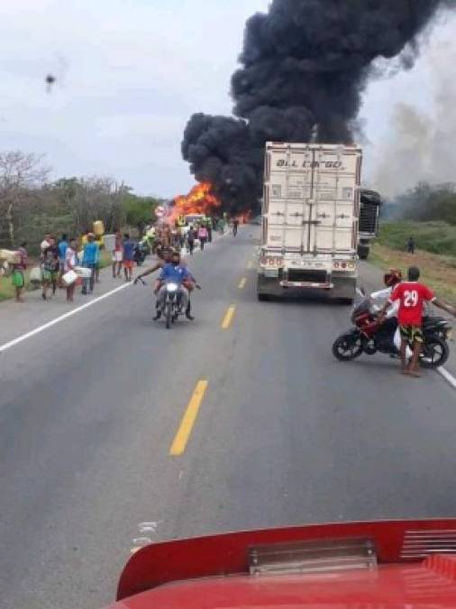 Las imágenes más impactantes de la explosión de camión cisterna en Colombia